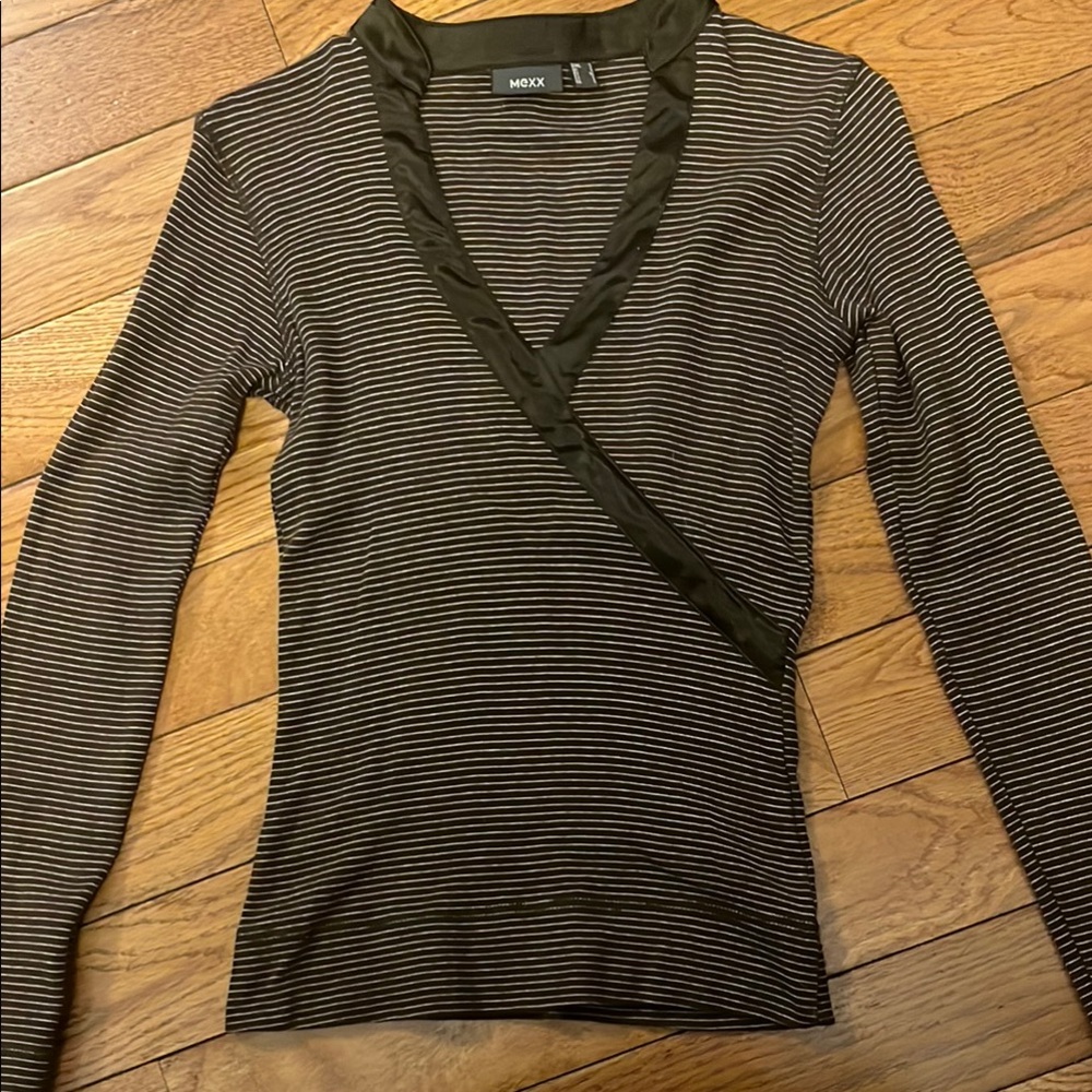 Mexx Brown and White Striped Long Sleeve Top